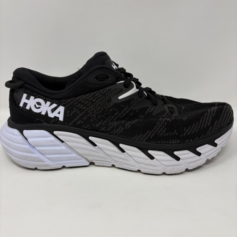 Hoka Gaviota 4 Mens Size 8 2E Wide Black White Athletic Running Shoes Sneakers